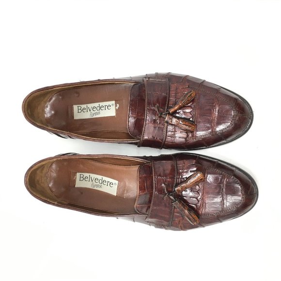 Belvedere Loafers Shoes Size 10 Brown Crocodile main image 9